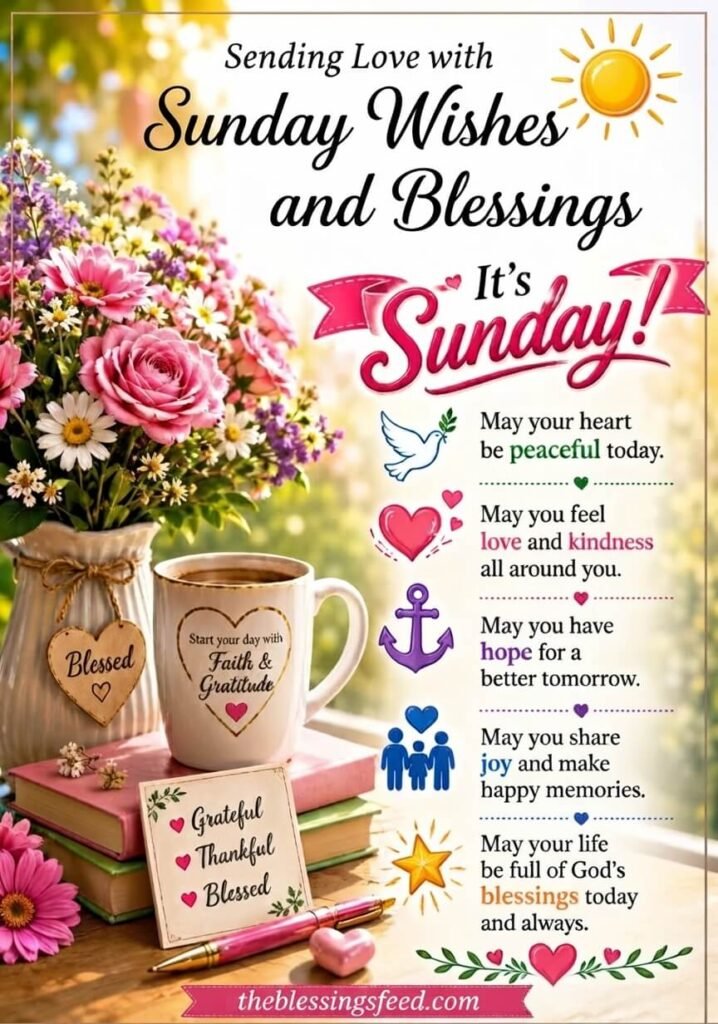 Sending Love with Sunday Wishes and Blessings